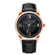 YAZOLE 424 Men Fashion Business PU Leather Band Quartz Wrist Watch, Luminous Points (Black Dial + Black Strap)