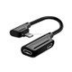 xwt-17-1 2.1A 2 in 1 8 Pin Male to 8 Pin Charging + 8 Pin Audio Female Interface Earphone Adapter, Support Listening to Music / Charging / Voice / Wire Control(Black)