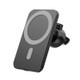 F18 15W Metal Glass Car Air Outlet Bracket Magsafe Magnetic Wireless Charger For IPhone 12 Series(Black)