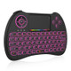 H9 2.4GHz Mini Wireless Air Mouse QWERTY Keyboard with Colorful Backlight & Touchpad for PC, TV(Black)