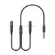 2 in 1 3.5mm Male to Double 3.5mm Female TPE High-elastic Audio Cable Splitter, Cable Length: 32cm(Black)