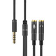 2 in 1 3.5mm Male to Double 3.5mm Female TPE High-elastic Audio Cable Splitter, Cable Length: 32cm(Black)