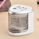 Office School Stationery Battery Operated Dual Slots Electric Colored Pencil Sharpener, Random Color Delivery