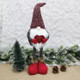 Christmas Decorations Stretch Knitted Faceless Doll Standing Figure Santa Claus Doll Ornaments(Red)