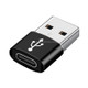 4 PCS USB-C / Type-C Female to USB 3.0 Male Aluminum Alloy Adapter, Support Charging & Transmission Data (Black)
