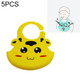 5 PCS Waterproof Baby Bib Children Silicone Feeding Bag, Colour:Yellow Giraffe