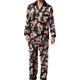Men Long Sleeve Pajamas Set (Color:Black Size:L)