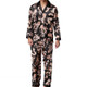 Men Long Sleeve Pajamas Set (Color:Black Size:XL)