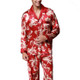 Men Long Sleeve Pajamas Set (Color:Red Size:L)