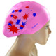 Printed Silicone Swimming Cap Waterproof Swimming Cap for Long Hair, Size:One Size(Pink)