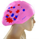 Printed Silicone Swimming Cap Waterproof Swimming Cap for Long Hair, Size:One Size(Pink)