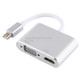 2 in 1 4Kx2K Mini DisplayPort to VGA & HDMI Adapter (Silver)