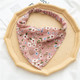 5 PCS Floral Elastic Band Turban Women Thin Floral Cloth Headscarf  Triangle Scarf(Big Floral Pink )