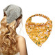 5 PCS Floral Elastic Band Turban Women Thin Floral Cloth Headscarf  Triangle Scarf(Big Floral Yellow)
