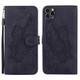 Retro Skin Feel Butterflies Embossing Horizontal Flip Leather Case with Holder & Card Slots & Wallet For iPhone 11 Pro Max(Black)