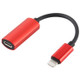 2 in 1 8 Pin Male to Dual 8 Pin Female Charging and Listening to Music Audio Earphone Adapter for iPhone 12 (Red)