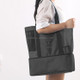 Portable Double Layer Mesh Sport Duffel Beach Picnic Shoulder Storage Bag Handbag(Black)