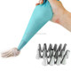 2 Sets Reusable Silicone Pastry Bag Cake Decorating Tools with 16 Nozzles Tips(Blue)