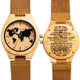 MUJUZE MU-1004 World Map Pattern Dial Lettering Wooden Watch(Dad To Son 2)