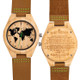 MUJUZE MU-1004 World Map Pattern Dial Lettering Wooden Watch(For Husband 2)
