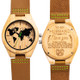 MUJUZE MU-1004 World Map Pattern Dial Lettering Wooden Watch(For Husband 1)