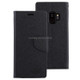 GOOSPERY FANCY DIARY for Galaxy S9 Cross Texture Horizontal Flip Leather Case with Card Slots & Wallet & Holder(Black)