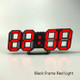 6609 3D Stereo LED Alarm Clock Living Room 3D Wall Clock, Colour: Black Frame Red Light