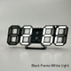 6609 3D Stereo LED Alarm Clock Living Room 3D Wall Clock, Colour: Black Frame White Light