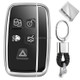 TPU One-piece Electroplating Full Coverage Car Key Case with Key Ring for LAND ROVER Aurora / Discover God / Range Rover & JAGUAR (Silver)