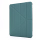 For iPad Pro 12.9 (2020/2018) Multi-folding Horizontal Flip PU Leather + Shockproof TPU Case with Holder & Pen Slot(Deep Green)