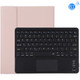 TG-102BC Detachable Bluetooth Black Keyboard + Microfiber Leather Protective Case for iPad 10.2 inch / iPad Air (2019), with Touch Pad & Pen Slot & Holder (Pink)