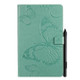 For Galaxy Tab A 10.1 (2019) Pressed Printing Butterfly Pattern Horizontal Flip PU Leather Case with Holder & Card Slots & Wallet & Pen Slot(Green)