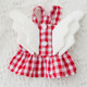 Wings Plaid Skirt Pet Clothes Dog ??Cat Skirt, Size: M(Red)