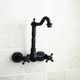 Wall-mounted Bathroom All Bronze Cold Hot Water Ancient Wall Faucet(Black ancient)