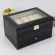 PU Leather Double Layer 20-Digit Watch Box Jewelry Gift Storage Box