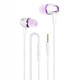 3.5mm Wired Earphone Earbuds Stereo Sound Metal Bass Headset with Mic for Smart Phone(Rose red)
