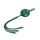 WK WDC-124 3A 3 In 1 8 Pin + Type-C / USB-C + Micro USB Bona Series Telescopic Charging Data Cable, Length: 1.5m (Green)