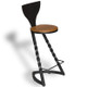 Modern Minimalist Fashion Wrought Iron Wood Home Creative High Bar Chair(With Backrest)