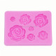 2 PCS DIY Handmade Soap Chocolate Fondant Baking Mold 3D Rose Flower Cake Decoration Silicone Mold(Pink)