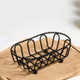 Wrought Iron Fruit Portable Storage Basket Bread French Fries Fried Snacks Portable Basket Square Short Basket