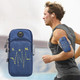 Universal 6.2 inch or Under Phone Zipper Double Bag Multi-functional Sport Arm Case with Earphone Hole, For iPhone, Samsung, Sony, Huawei, Meizu, Lenovo, ASUS, Oneplus, Xiaomi, Cubot, Ulefone, Letv, DOOGEE, Vkworld, and other Smartphones (Blue)