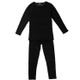 Men and Women Charging Heating Cold-proof Thermal Underwear Set (Color:Black Size:S)