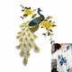 Peacock Peony Flower Embroidery Cloth Apparel Accessories Net Yarn Collar, Size:55 x 41.5cm(Yellow)