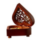2 PCS Creative Heart Shaped Vintage Wood Carved Mechanism Musical Box Wind Up Music Box Gift, Golden Movement(For Elise)