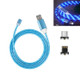 2 in 1 USB to 8 Pin + Micro USB Magnetic Suction Colorful Streamer Mobile Phone Charging Cable, Length: 1m(Blue Light)