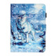 For 10 inch Universal Tablet PC 3D Pattern Horizontal Flip Leather Case with Card Slots & Holder (Snow Mountain Wolf)