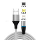 3 in 1 3A USB to 8 Pin + Micro USB + USB-C / Type-C Fast Charging + 480Mbps Data Transmission Mobile Phone Magnetic Suction Fast Charging Data Cable, Cable Length: 2m(Silver)