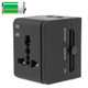 International 2.1A 2-USB EU / AU / UK / US Plug Travel Universal Adaptor(Black)