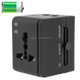 International 2.1A 2-USB EU / AU / UK / US Plug Travel Universal Adaptor(Black)