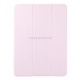 For iPad Pro 12.9 inch(2020) Horizontal Flip Ultra-thin Double-sided Clip Non-buckle Magnetic PU Leather Case With Three-folding Holder & Sleep / Wake-up Function(Pink)